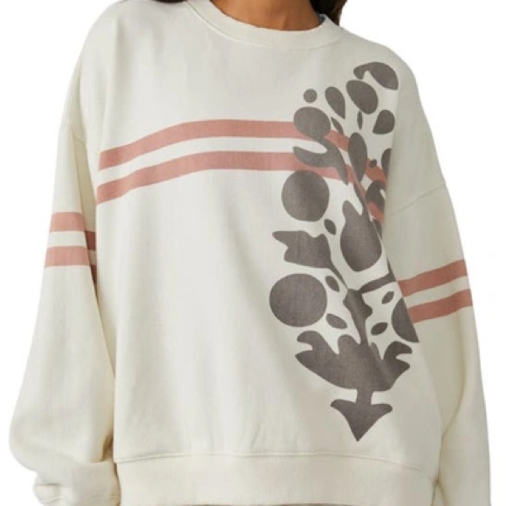 FP Movement by Free People All Star Buti Logo Pullover - Cream/Gray